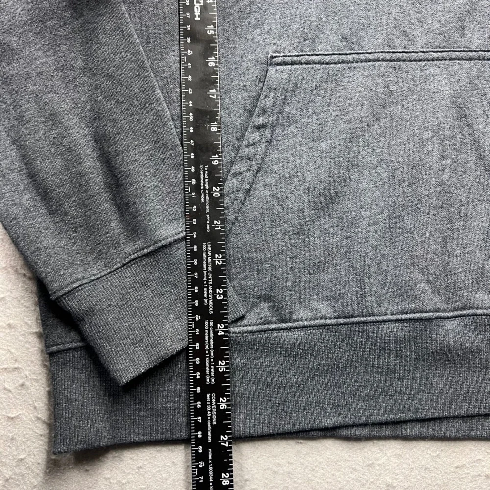 The North Face Mens Hoodie Gray Fleece Pullover Baxter Logo Size L 1712